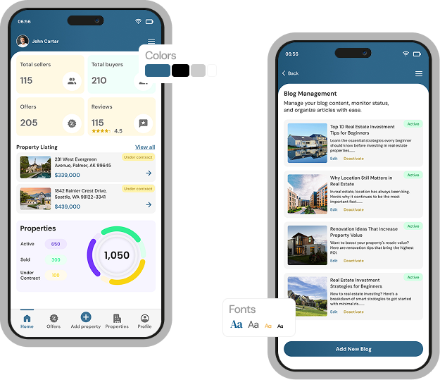 website for real estate agency startup